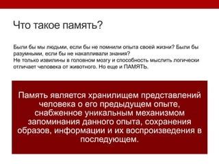 Обращение к памяти: помним о предыдущем опыте в кулинарии