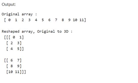Общие принципы работы функции reshape numpy