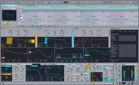 Описание главных частей интерфейса Ableton и их функциональности