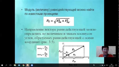 Определение модуля равнодействующих сил