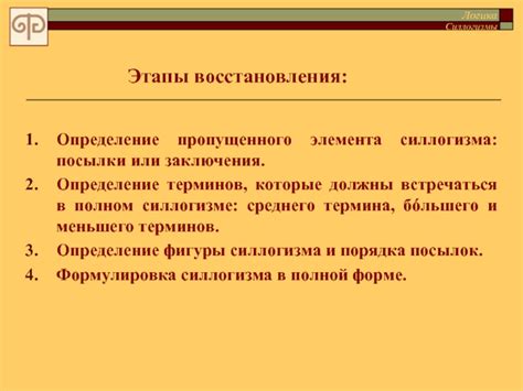 Определение модуса силлогизма