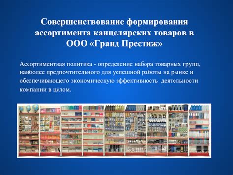 Определение необходимого ассортимента товаров
