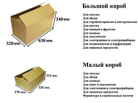 Определение размеров коробки