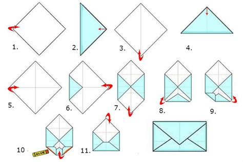 Оригами конверт: инструкции