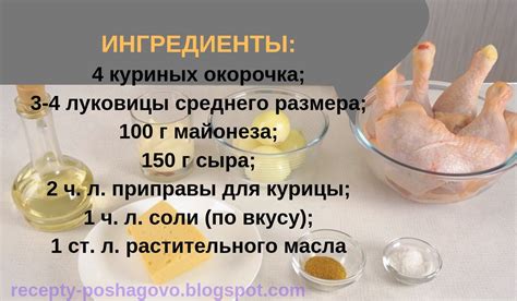 Основные ингредиенты для вкусных окорочков