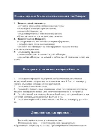 Основные правила вложения
