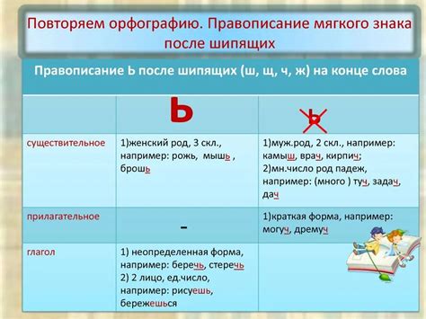 Основные правила написания существительных без мягкого знака ь