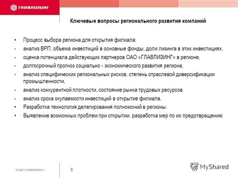 Основные преимущества открытия филиала