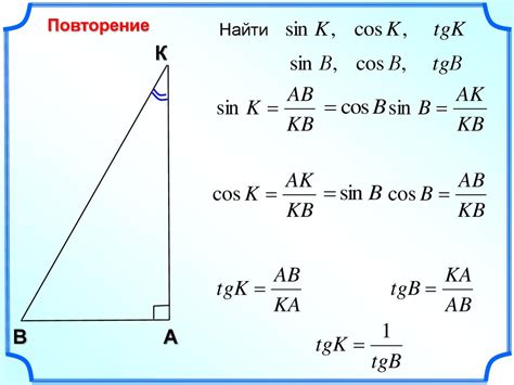 Основные принципы нахождения катетов с помощью синуса и косинуса