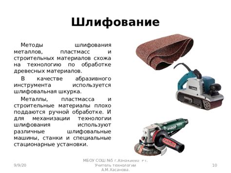 Основные принципы технологии шлифования материалов