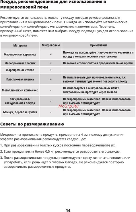 Основные рекомендации при размораживании