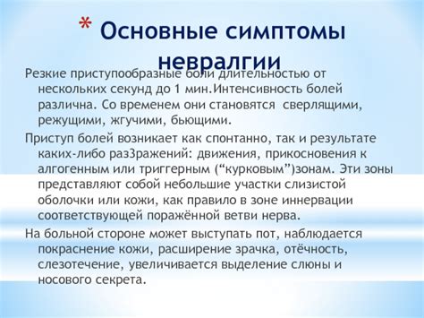 Основные симптомы седалищной невралгии