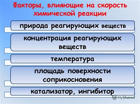 Основные факторы безкаталитической реакции
