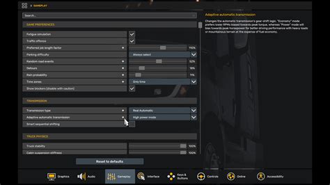 Откройте меню настроек в ETS 2