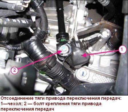 Отсоединение привода от КПП