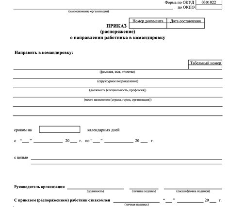 Оформление приказа на командировку сотрудника:
