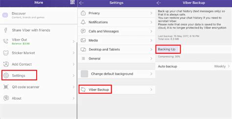 Перенос данных с помощью Viber Backup