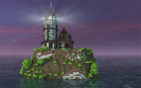Подготовительные работы для строительства изумрудного маяка в Minecraft