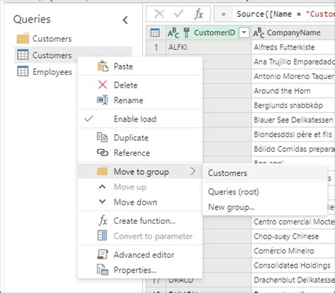 Подготовка к работе с Power Query