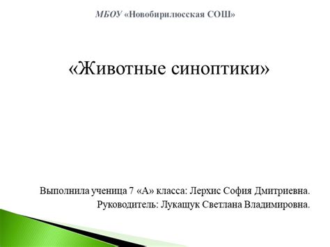 Подготовка презентации проекта по биологии