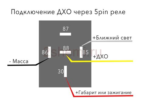 Подключение реле ДХО