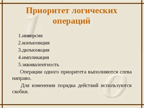 Подробное объяснение приоритета операций