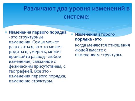 Подробности изменений в системе