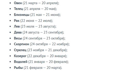 Понятие зодиака и его связь с датами рождения