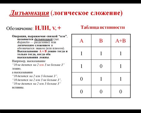 Построение таблицы истинности на примере простого высказывания