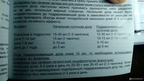 Предостережения при применении Дюфалака