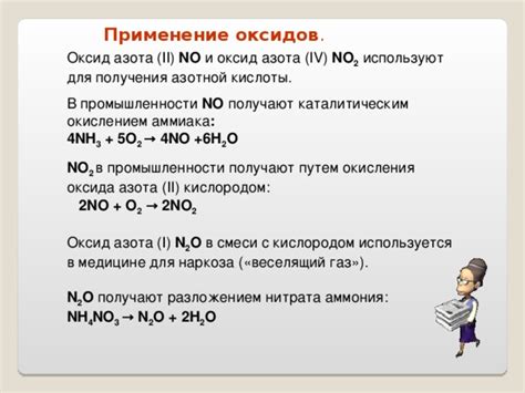 Применение оксида азота 2