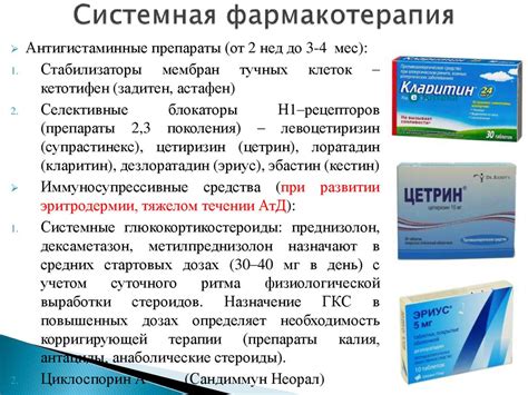 Применение противоаллергических препаратов