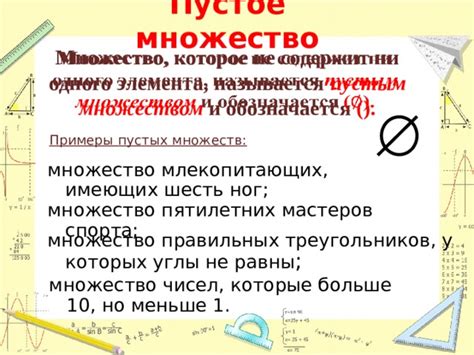 Примеры пустых множеств
