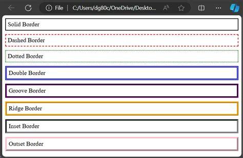 Примеры создания границ в CSS