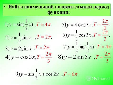 Пример №2: Поиск периода убывания для тригонометрической функции