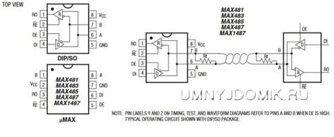 Принцип работы микросхемы MAX485