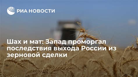 Причины и последствия выхода России из зерновой сделки