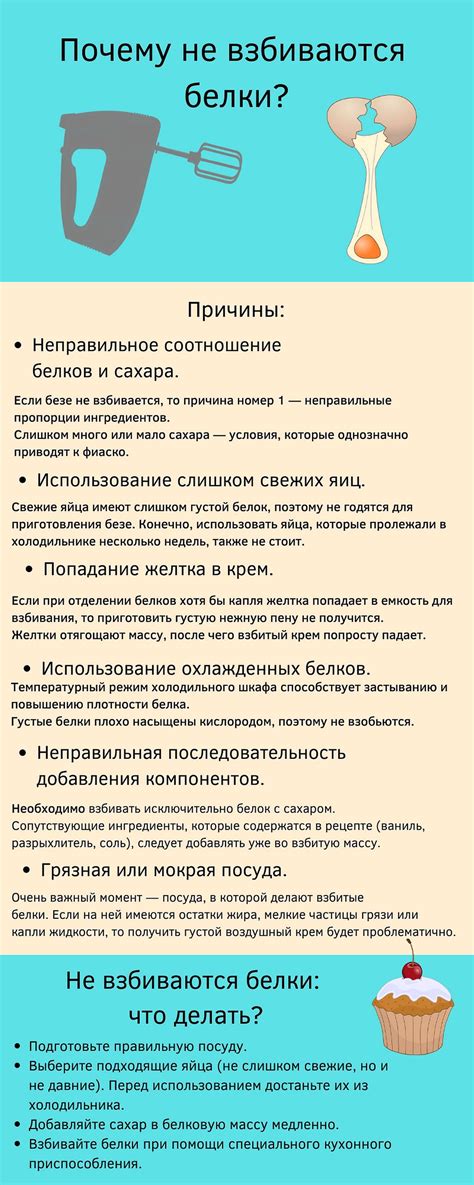 Причины того, что белки не взбиваются в крепкую