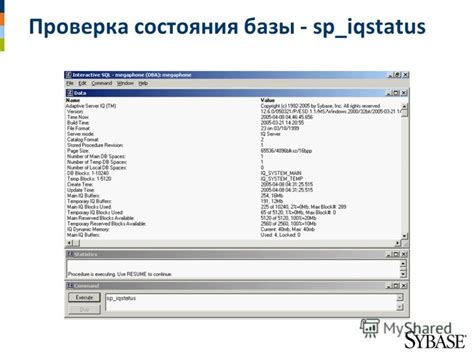 Проверка состояния базы
