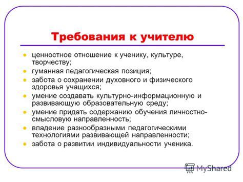 Профессиональные требования к учителю физкультуры