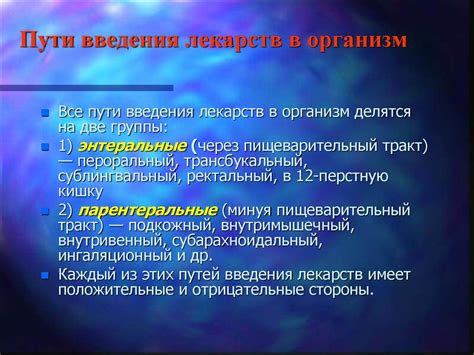 Процесс введения препарата в организм