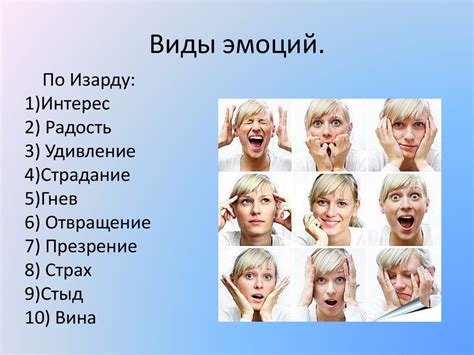 Проявление эмоций и настроения