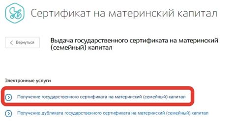 Раздел 3: Получение данных государственного материнского сертификата