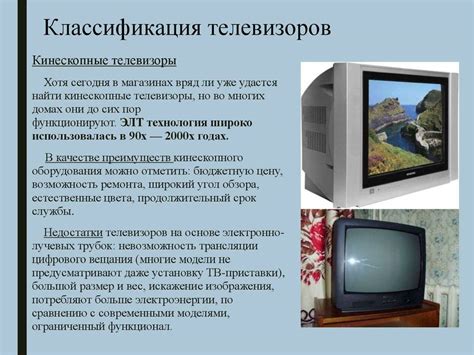 Разрешенные типы телевизоров