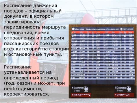 Расписание прибытия и отправления поездов