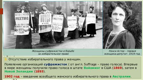 Распространение идеи женского избирательного права