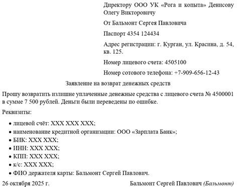 Рассмотрение заявления и перевод платежа