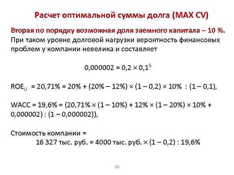 Расчет оптимальной суммы пополнения