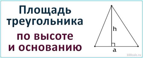 Расчет площади треугольника по основанию и высоте