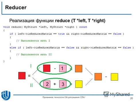 Реализация функции reduce